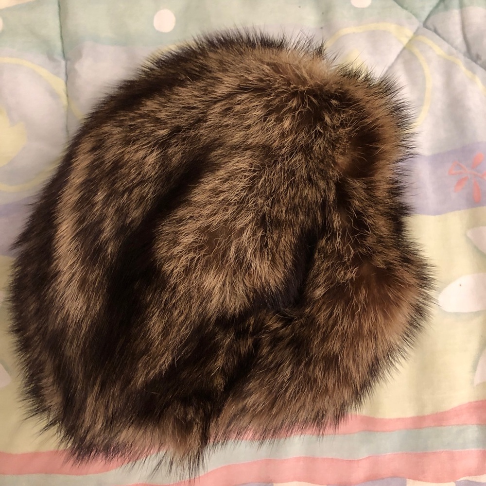 Vintage Real Raccoon Fur Hat